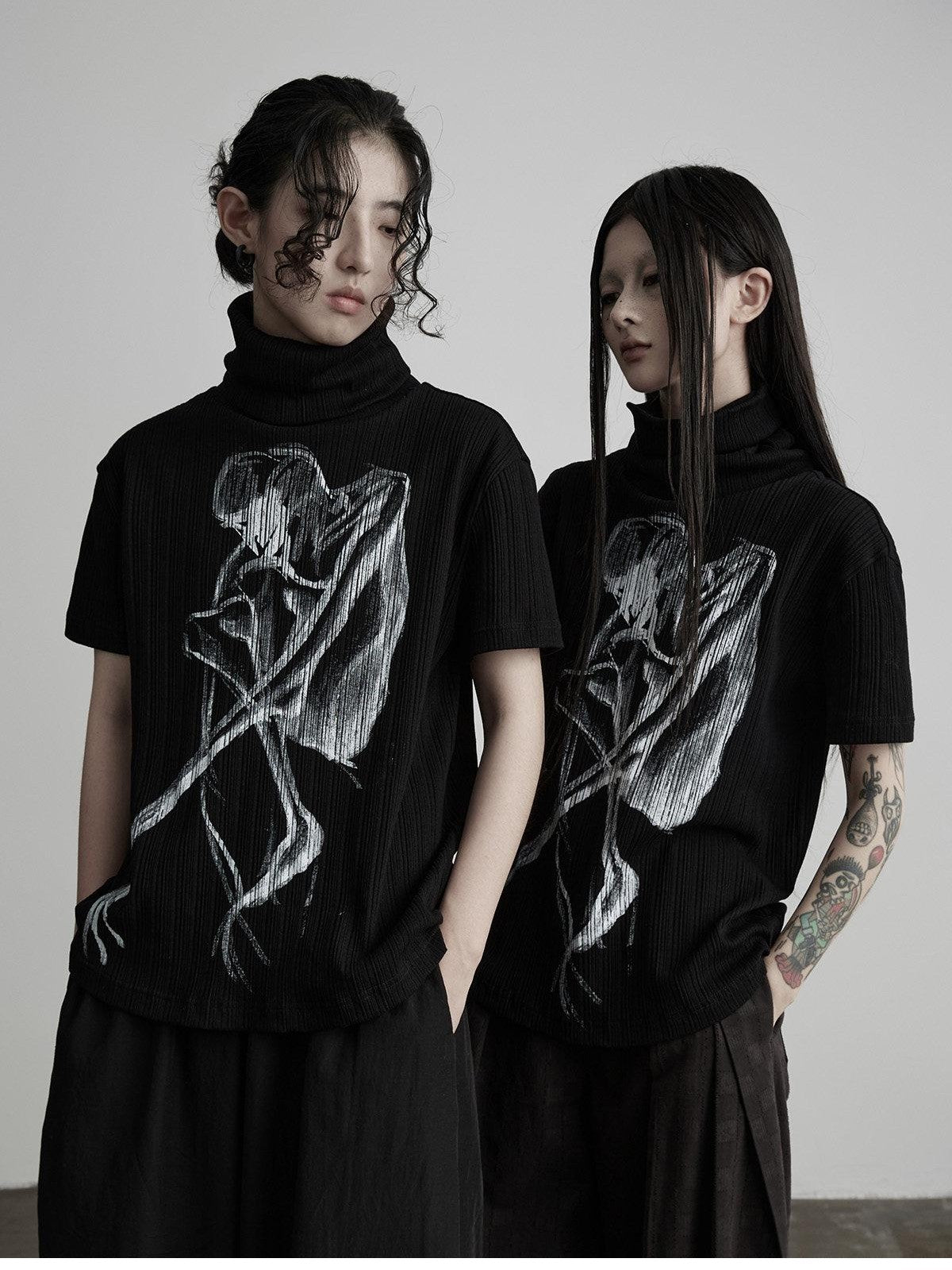 INDULGE Gothic Printed High Neck Relaxed Women&