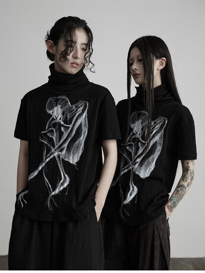 INDULGE Gothic Printed High Neck Relaxed Women&