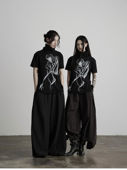 INDULGE Gothic Printed High Neck Relaxed Women&