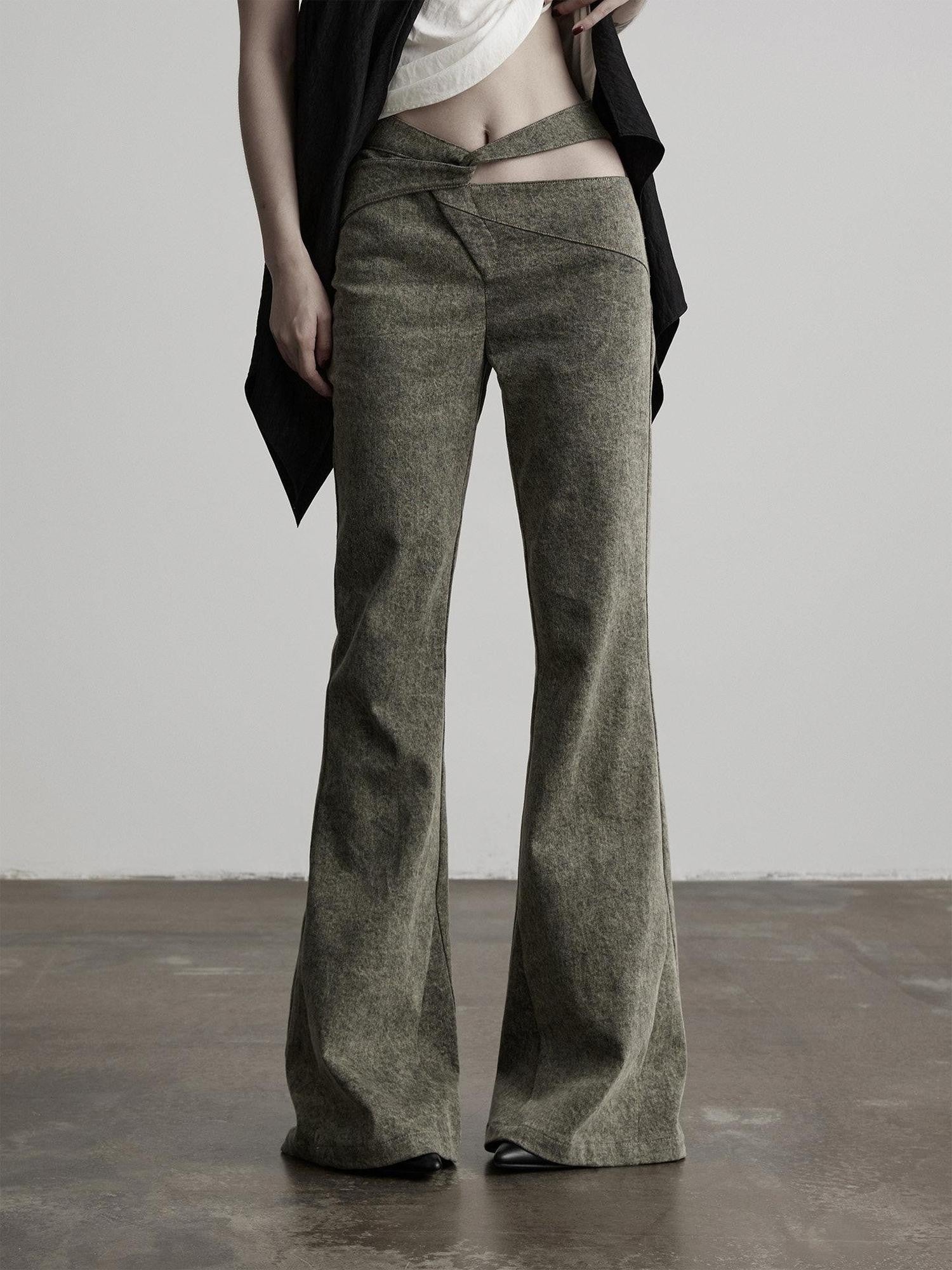 INDULGE Gray Deconstructed Crossover Patchwork Women&