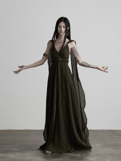INDULGE_Green_Ribbon_Tie_Structured_A_Line_Women&
