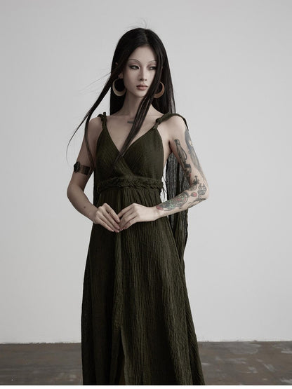 INDULGE Green Ribbon Tie Structured A Line Women&