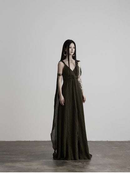 INDULGE Green Ribbon Tie Structured A Line Women&