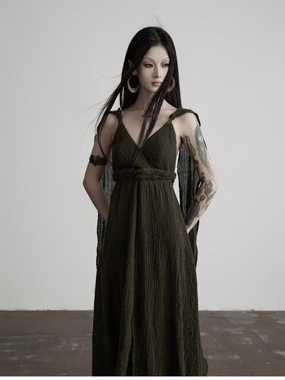 INDULGE Green Ribbon Tie Structured A Line Women&