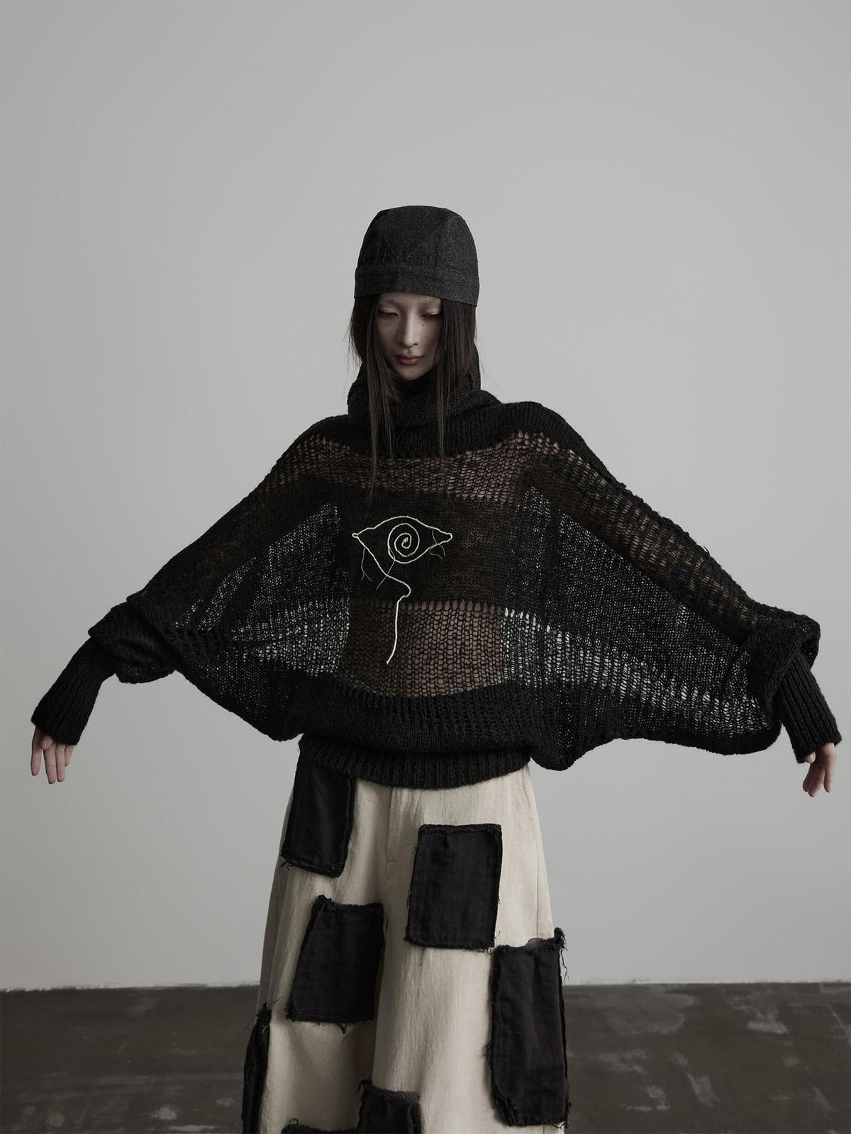 INDULGE Hand Stitched Cutout Turtleneck Butterfly Oversized Women&