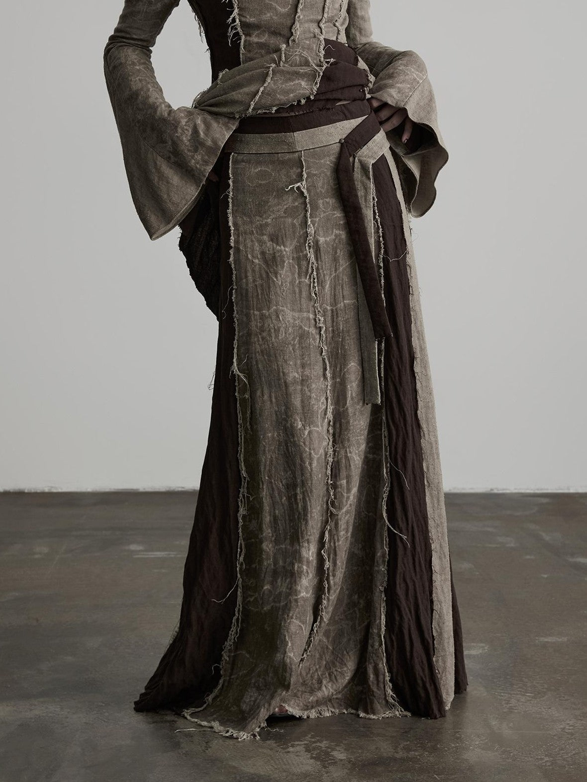 INDULGE Handmade Dyed Raw Edge Linen A Line Women&