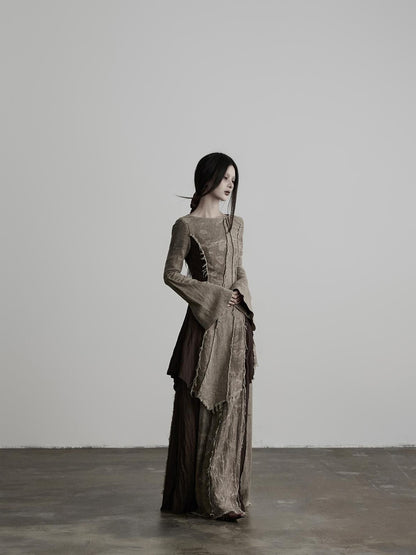 INDULGE Handmade Dyed Raw Edge Linen A Line Women&
