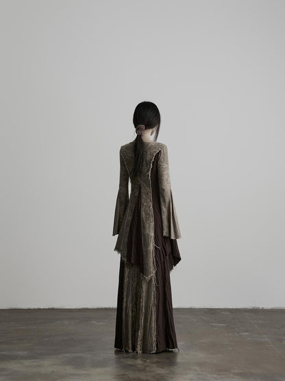 INDULGE Handmade Dyed Raw Edge Linen A Line Women&