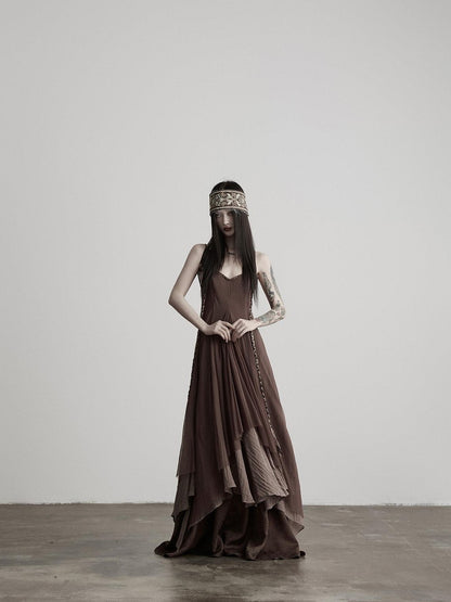 INDULGE Handwoven Beaded Structured Back Tie Drape Women&