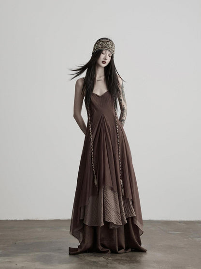 INDULGE Handwoven Beaded Structured Back Tie Drape Women&