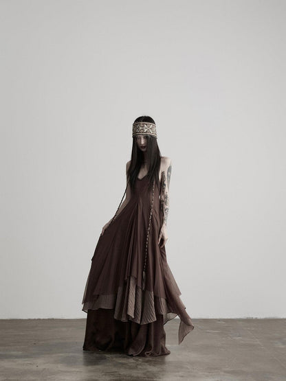 INDULGE Handwoven Beaded Structured Back Tie Drape Women&