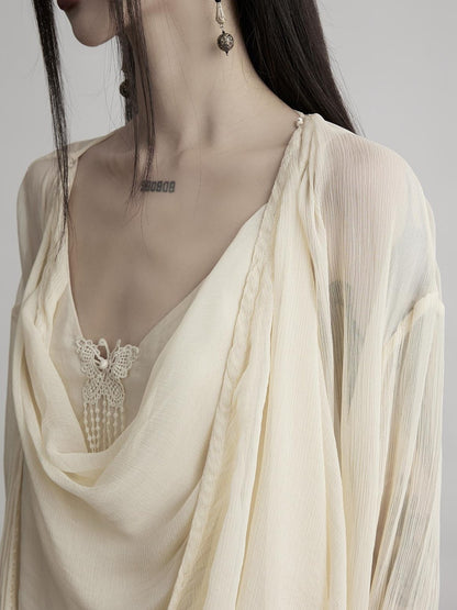 INDULGE Minimalist Hand Beaded A Line V-neck Women&