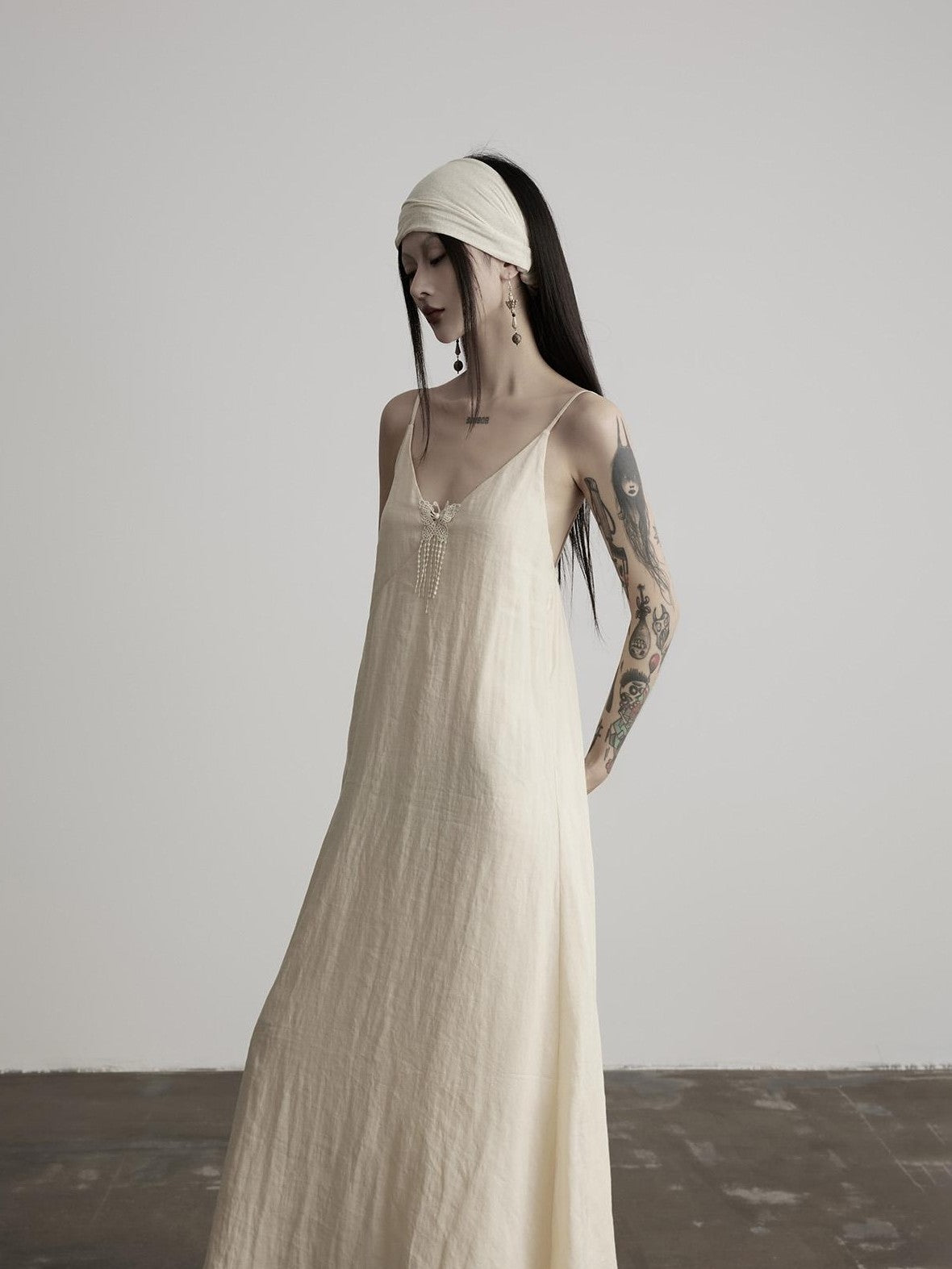 INDULGE Minimalist Hand Beaded A Line V-neck Women&