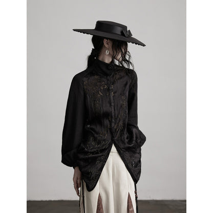 INDULGE_Monet_Burnout_Patchwork_Embroidered_Drawstring_Puff_Sleeve_Women&