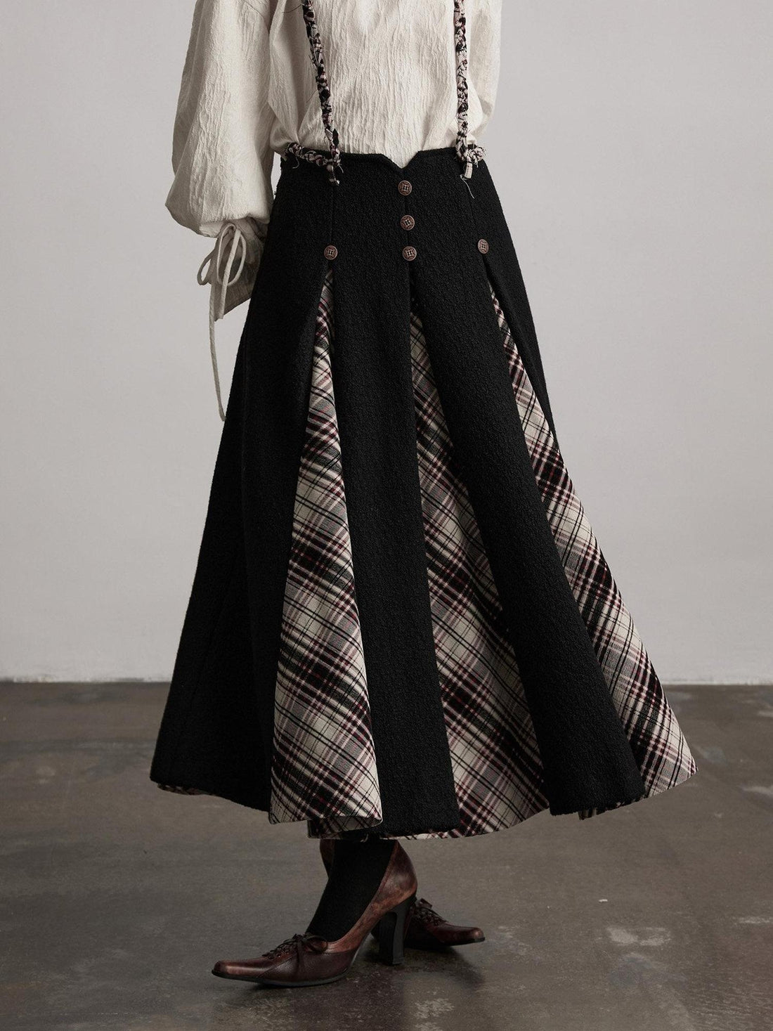 INDULGE No Iron Vintage Knitted A Line Wool Blend Elastic Waist Casual Women Maxi Skirts