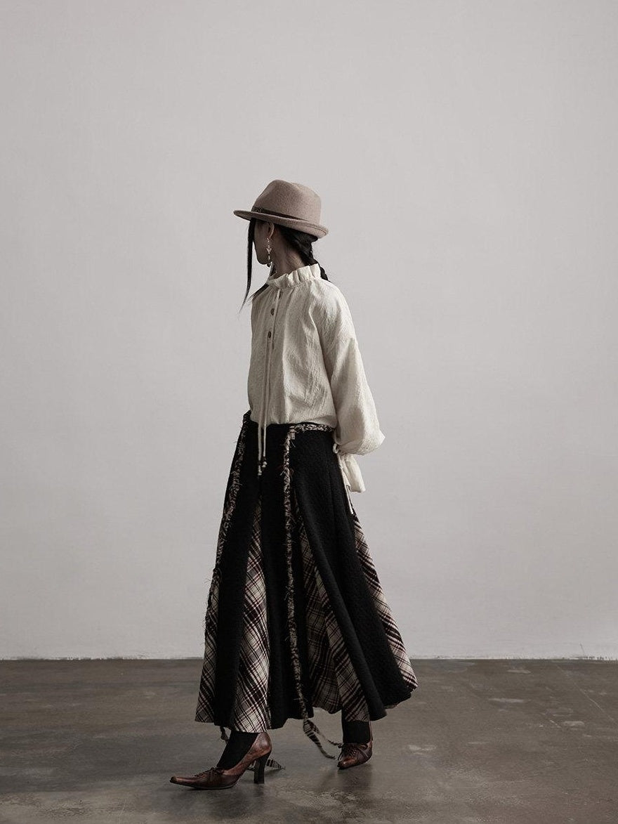 INDULGE No Iron Vintage Knitted A Line Wool Blend Elastic Waist Casual Women Maxi Skirts
