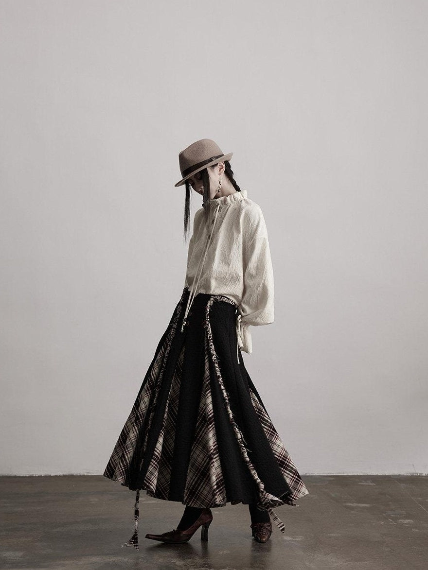 INDULGE No Iron Vintage Knitted A Line Wool Blend Elastic Waist Casual Women Maxi Skirts