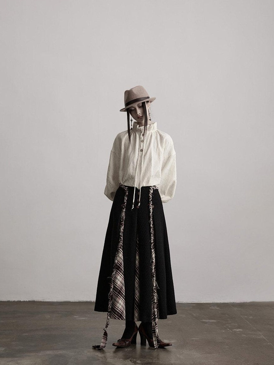 INDULGE No Iron Vintage Knitted A Line Wool Blend Elastic Waist Casual Women Maxi Skirts