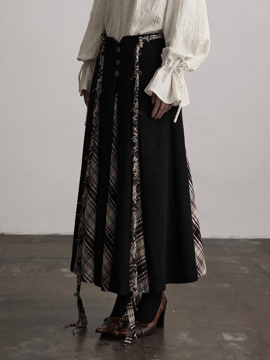 INDULGE No Iron Vintage Knitted A Line Wool Blend Elastic Waist Casual Women Maxi Skirts