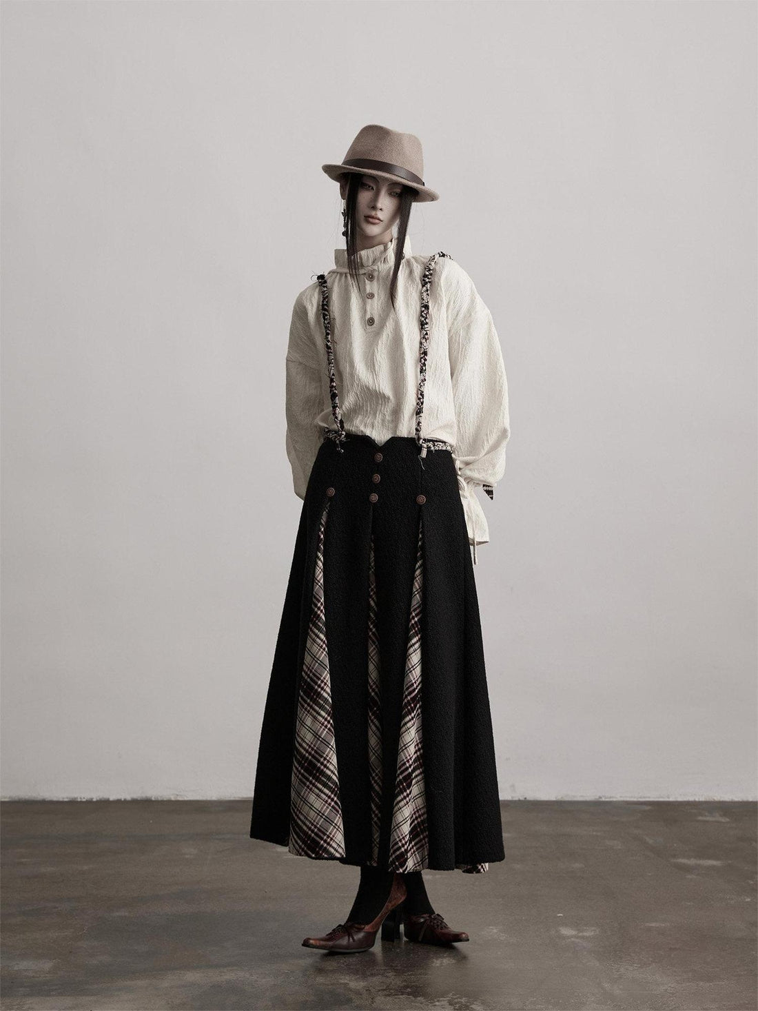 INDULGE No Iron Vintage Knitted A Line Wool Blend Elastic Waist Casual Women Maxi Skirts