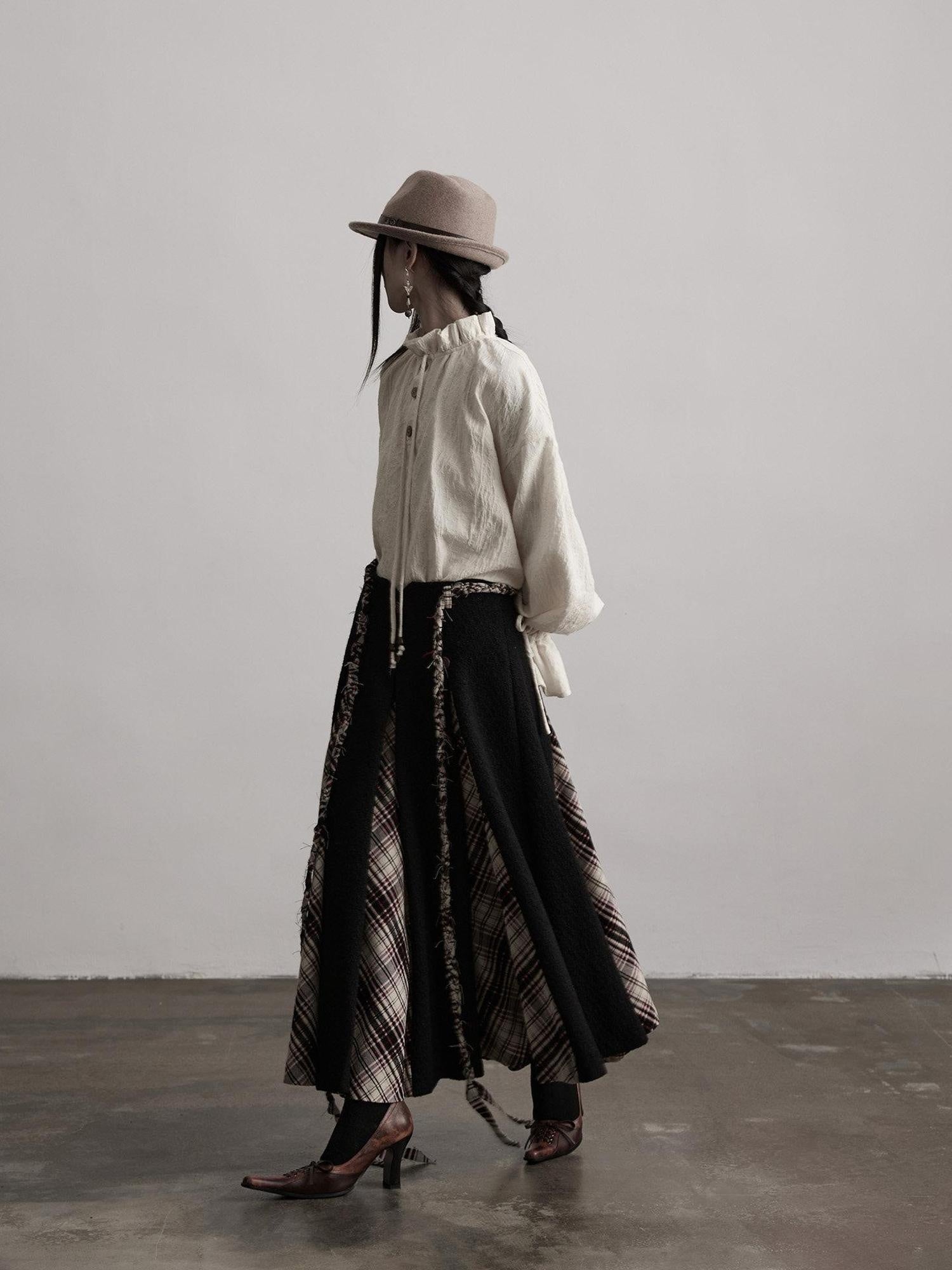INDULGE No Iron Vintage Knitted A Line Wool Blend Elastic Waist Casual Women Maxi Skirts