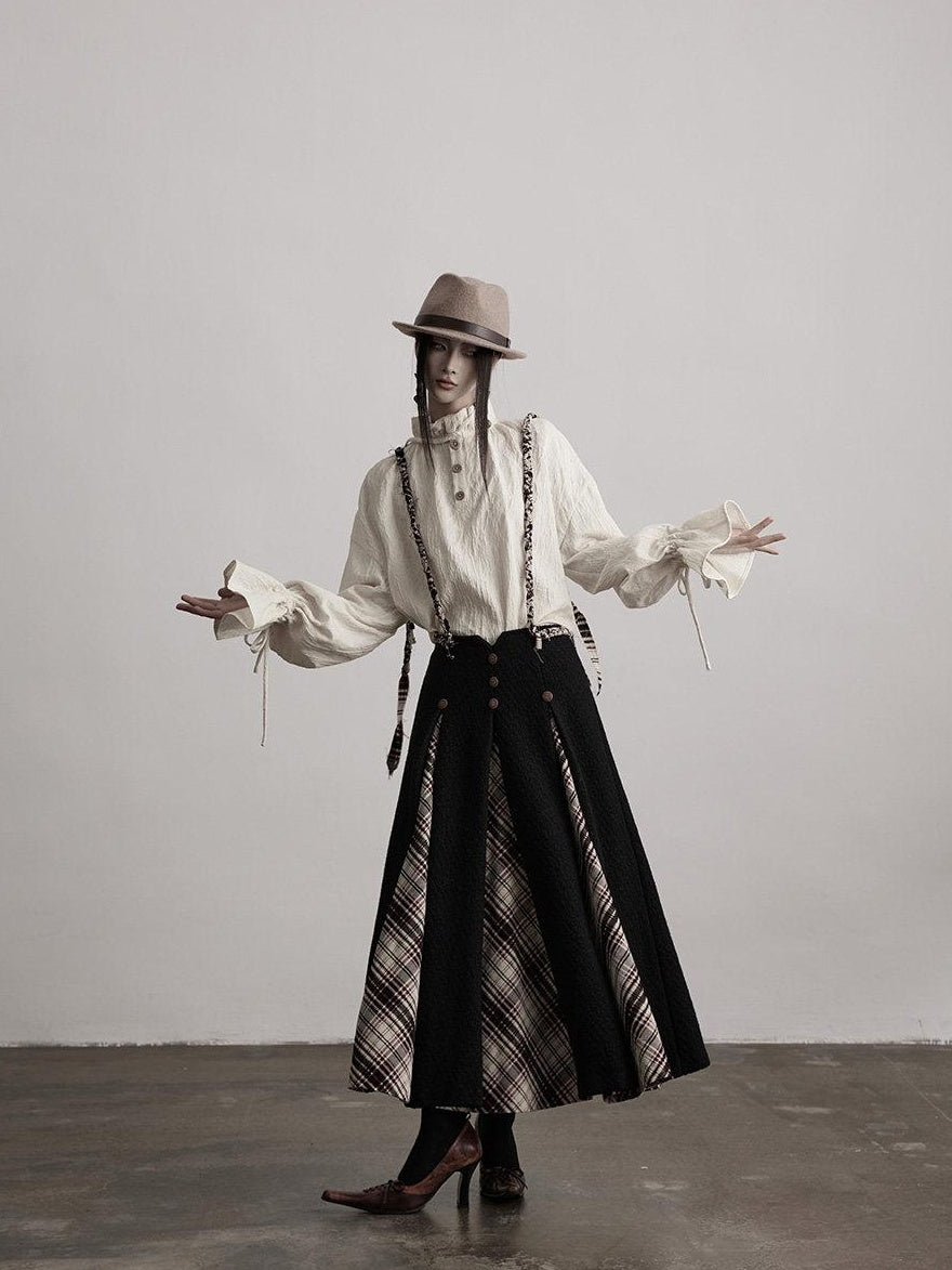 INDULGE No Iron Vintage Knitted A Line Wool Blend Elastic Waist Casual Women Maxi Skirts