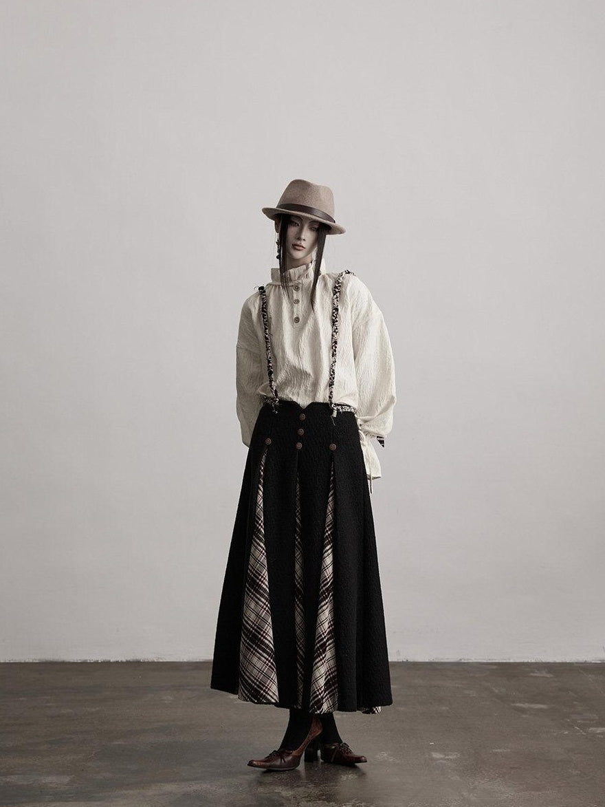 INDULGE No Iron Vintage Knitted A Line Wool Blend Elastic Waist Casual Women Maxi Skirts