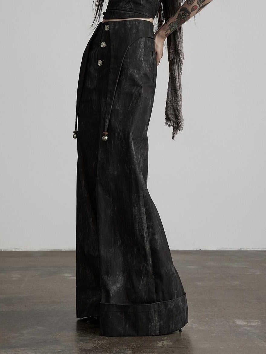 INDULGE Non Deforming Casual Pockets Natural Waist Women 100% Cotton Wide-Leg Pants