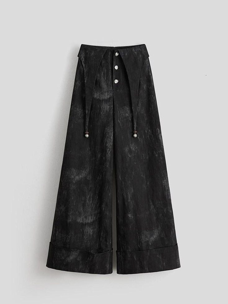 INDULGE Non Deforming Casual Pockets Natural Waist Women 100% Cotton Wide-Leg Pants