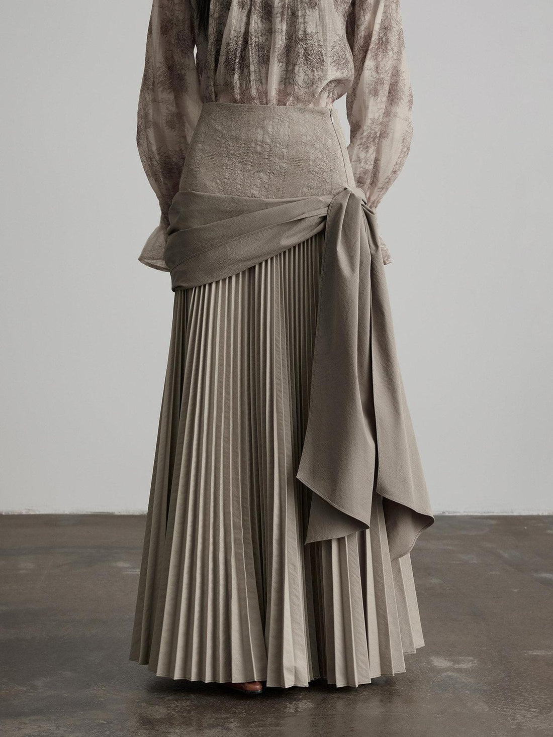 INDULGE Non Deforming Patchwork A Line Casual Women Mid Waist Side Zipper Pleated Skirts
