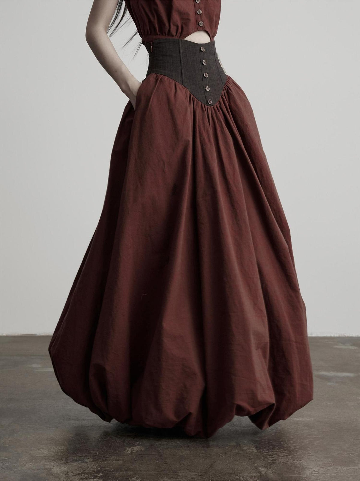 INDULGE Ombre Spun Yarn Patchwork Waist Belt A Line Women&
