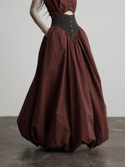 INDULGE Ombre Spun Yarn Patchwork Waist Belt A Line Women&