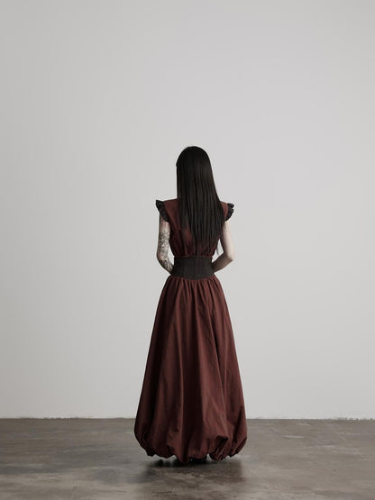 INDULGE Ombre Spun Yarn Patchwork Waist Belt A Line Women&