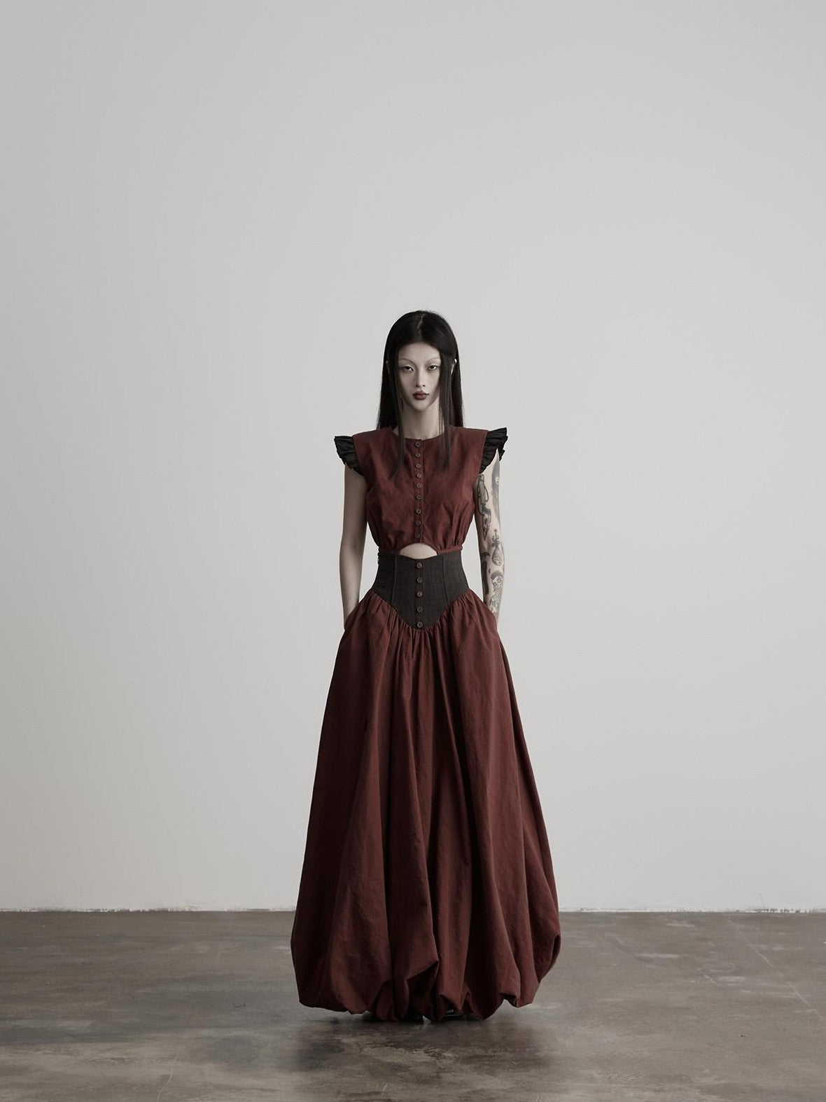 INDULGE Ombre Spun Yarn Patchwork Waist Belt A Line Women&