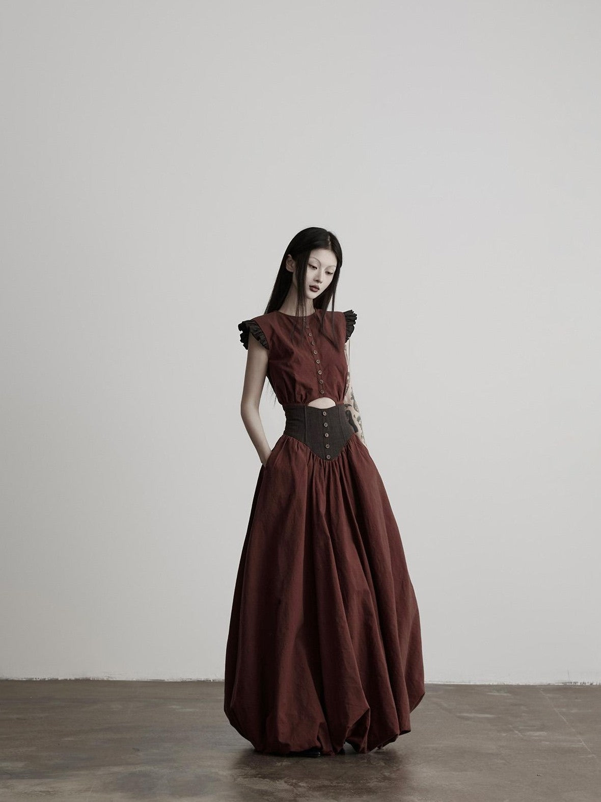 INDULGE Ombre Spun Yarn Patchwork Waist Belt A Line Women&