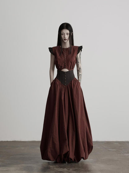 INDULGE Ombre Spun Yarn Patchwork Waist Belt A Line Women&