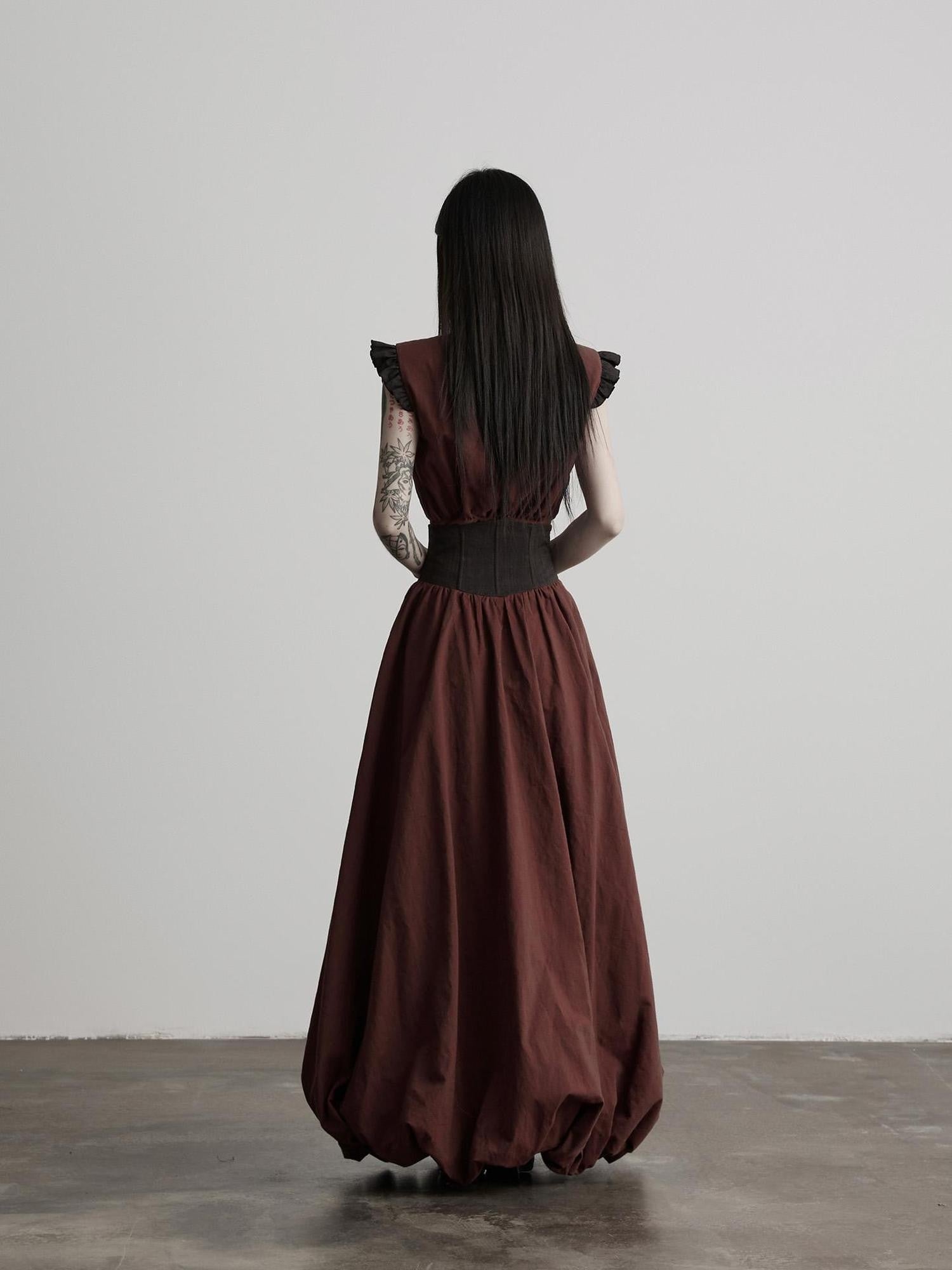 INDULGE Ombre Spun Yarn Patchwork Waist Belt A Line Women&