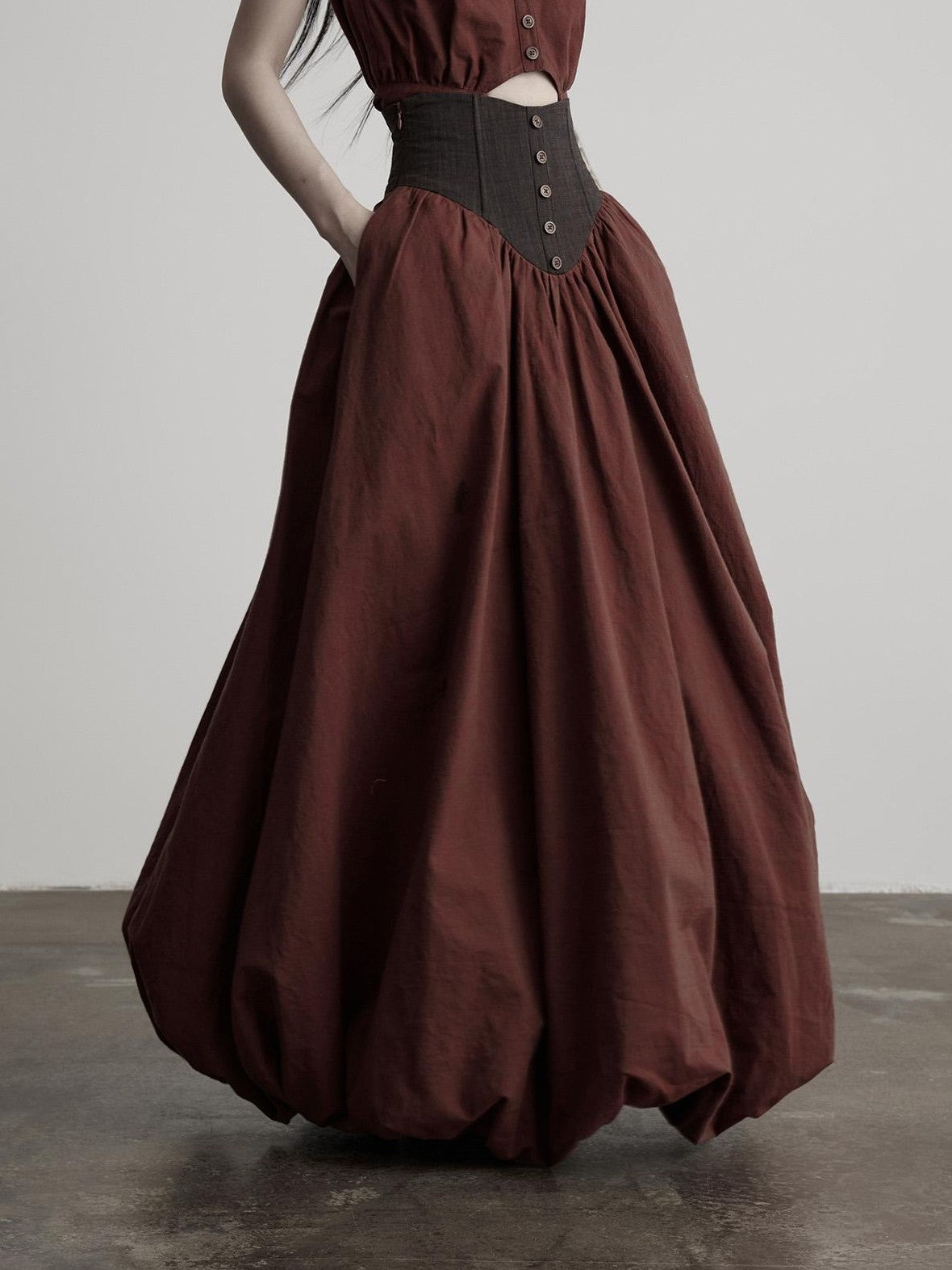 INDULGE Ombre Spun Yarn Patchwork Waist Belt A Line Women&