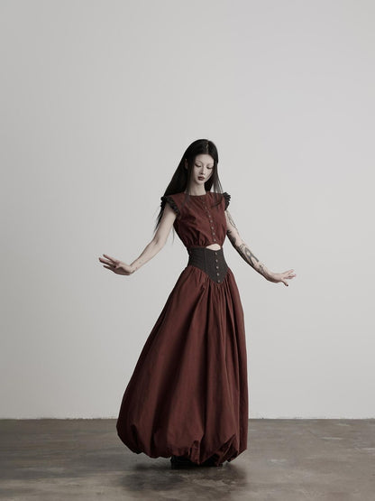 INDULGE Ombre Spun Yarn Patchwork Waist Belt A Line Women&