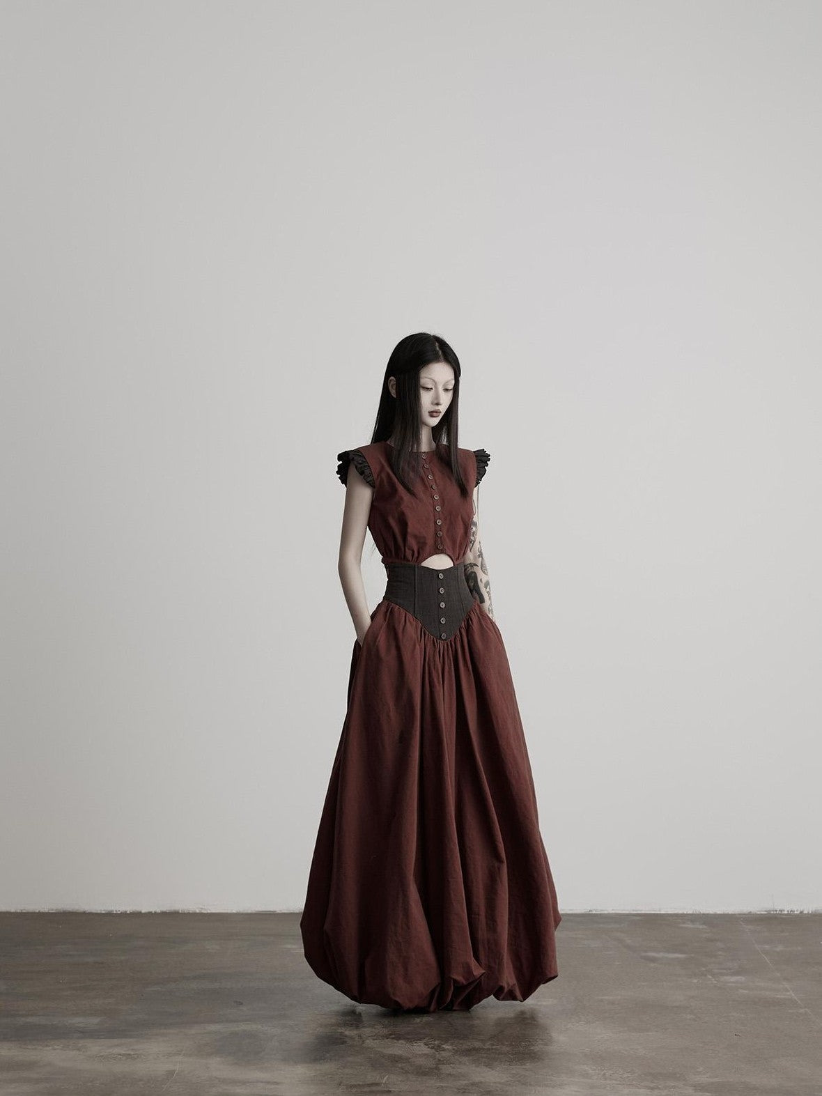 INDULGE Ombre Spun Yarn Patchwork Waist Belt A Line Women&