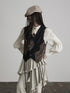 INDULGE Patchwork Plaid Retro Short V-neck Casual Women Poly Cotton Vests