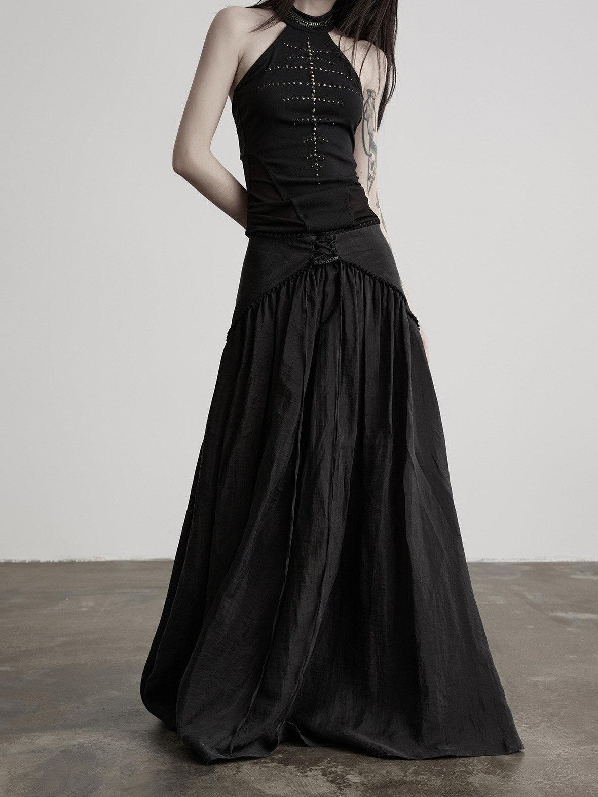 INDULGE Pleated Asymmetric Waist Draped Women&