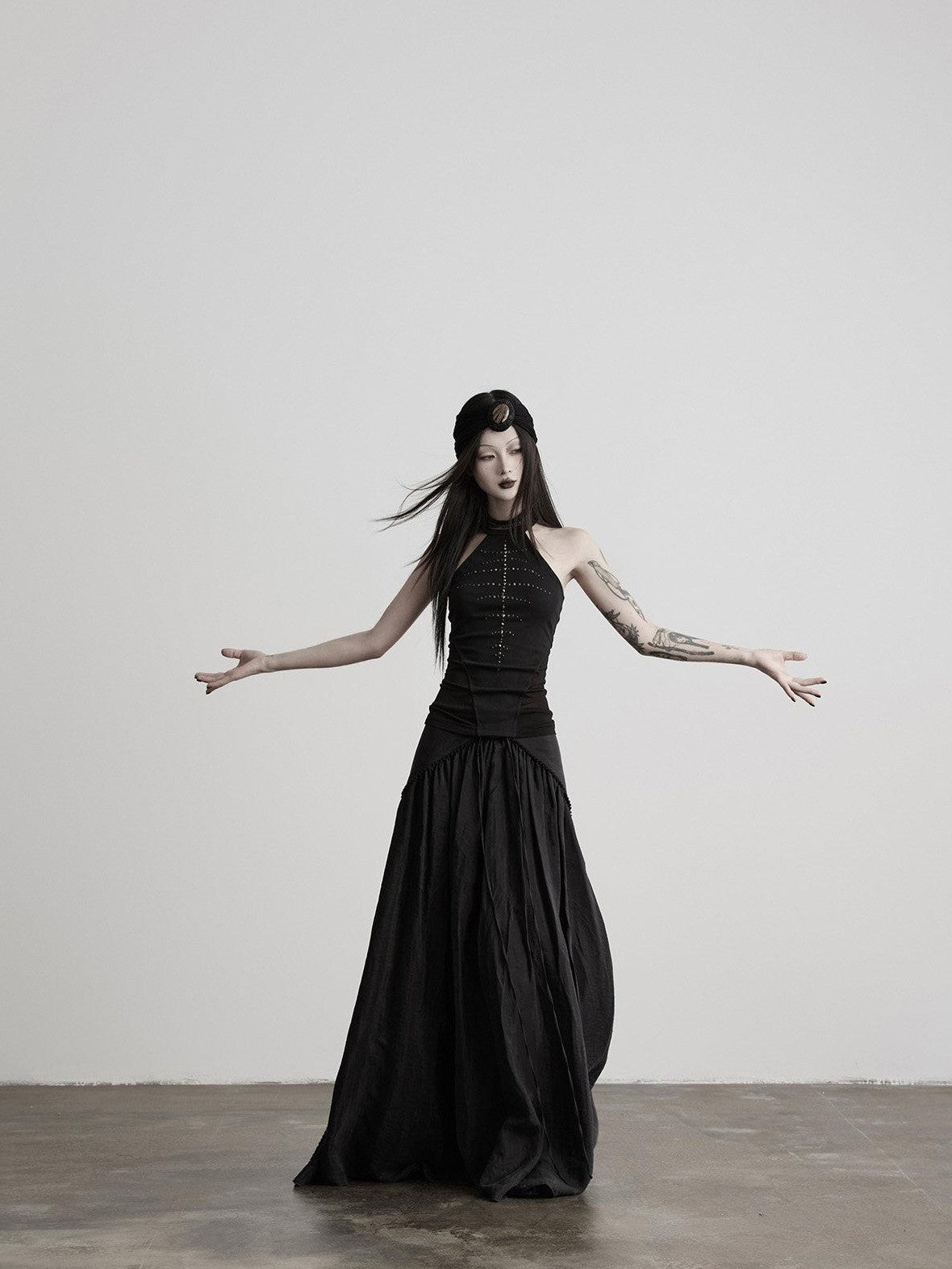 INDULGE Pleated Asymmetric Waist Draped Women&