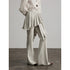 INDULGE Pleated Asymmetrical Patchwork Culotte Casual Women Beige Flare Pants
