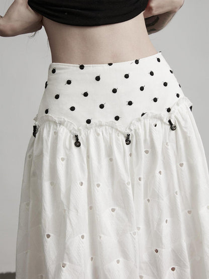 INDULGE Pure Cotton Patchwork Pockets Natural Waist Zipper Women White Wide-Leg Pants