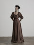INDULGE_Regal_Cinched_Waist_Square_Neck_Puff_Sleeve_Tencel_Aline_Shirt_Maxi_Dresses_MISSTT