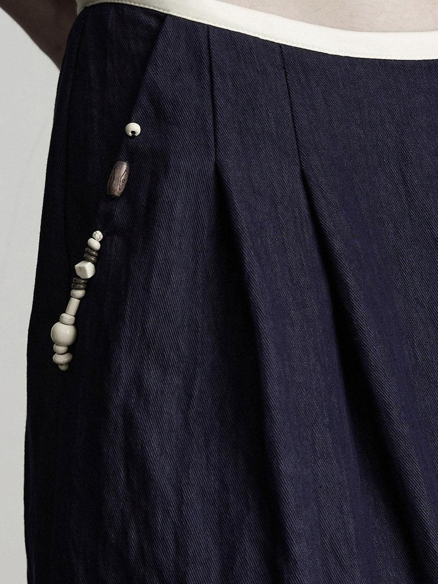 INDULGE Relaxed Minimal Pocket Natural Waist Elastic Fly Girls Blue Wide-Leg Jeans