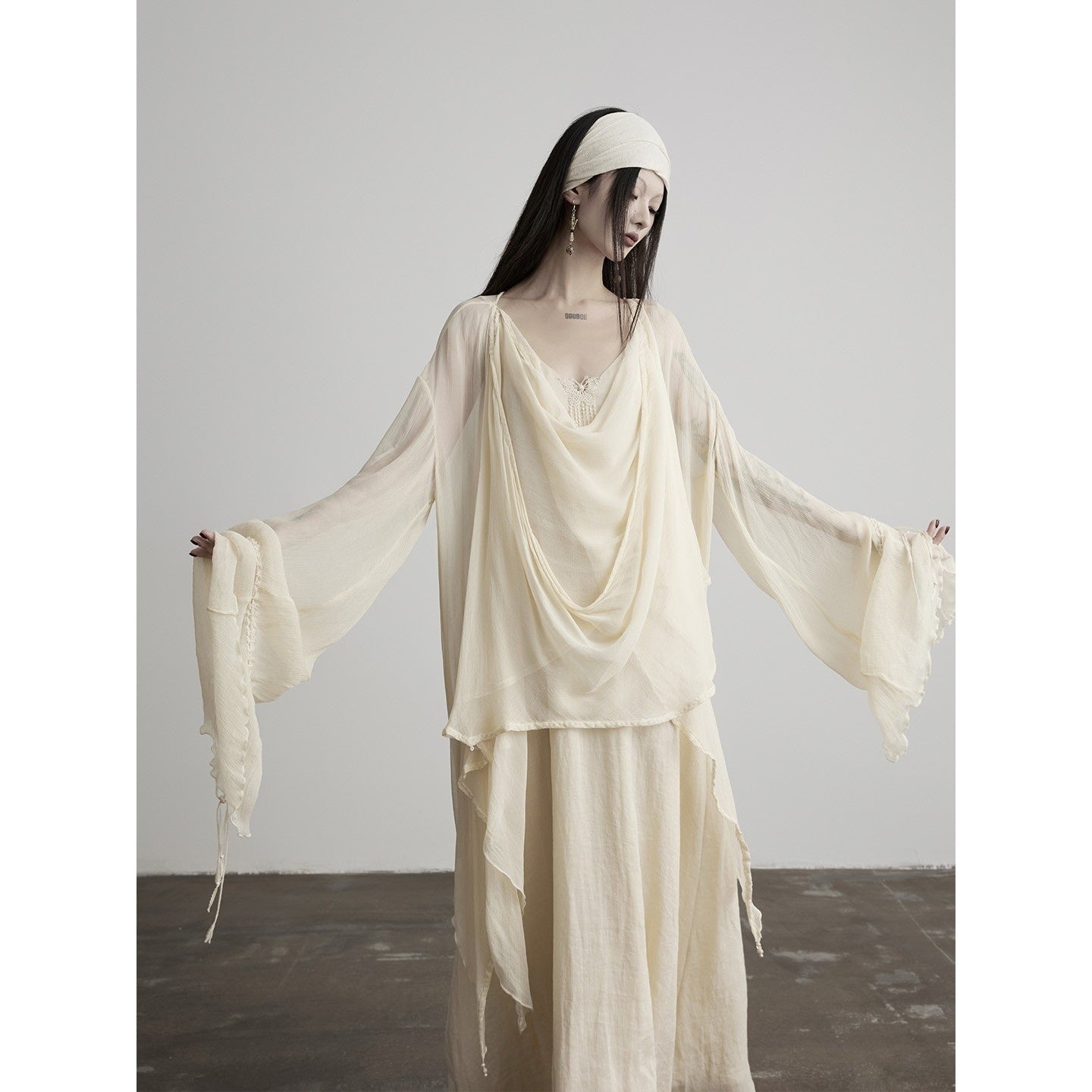INDULGE_Ruched_Asymmetric_Long_Sleeve_Loose_Fit_Women&
