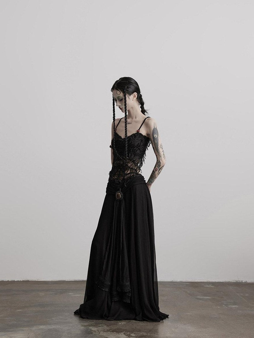 INDULGE Shape Retaining Casual A Line Pleated 3D Embellished Women Mid Waist Maxi Skirts