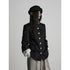 INDULGE Shape Retaining Elegant Faux Layered Women Black Stand Collar Casual Jackets